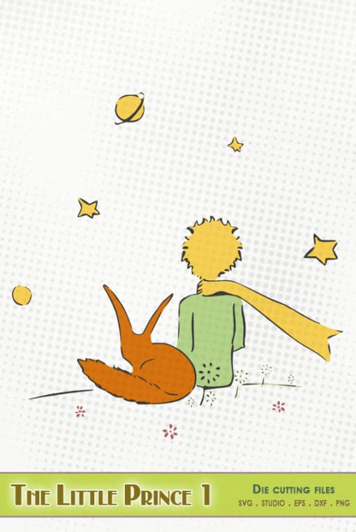 the little prince fox saint-exupery svg layer layered silhouette studio eps dxf png file