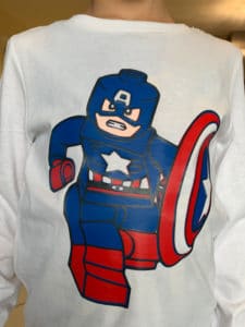 lego captain america marvel avengers t-shirt