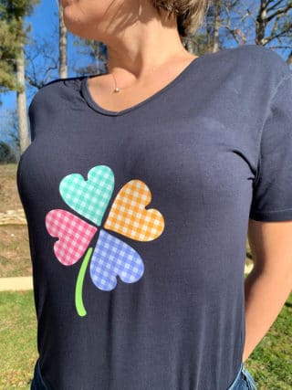 T-shirt trèfle à 4 cœurs