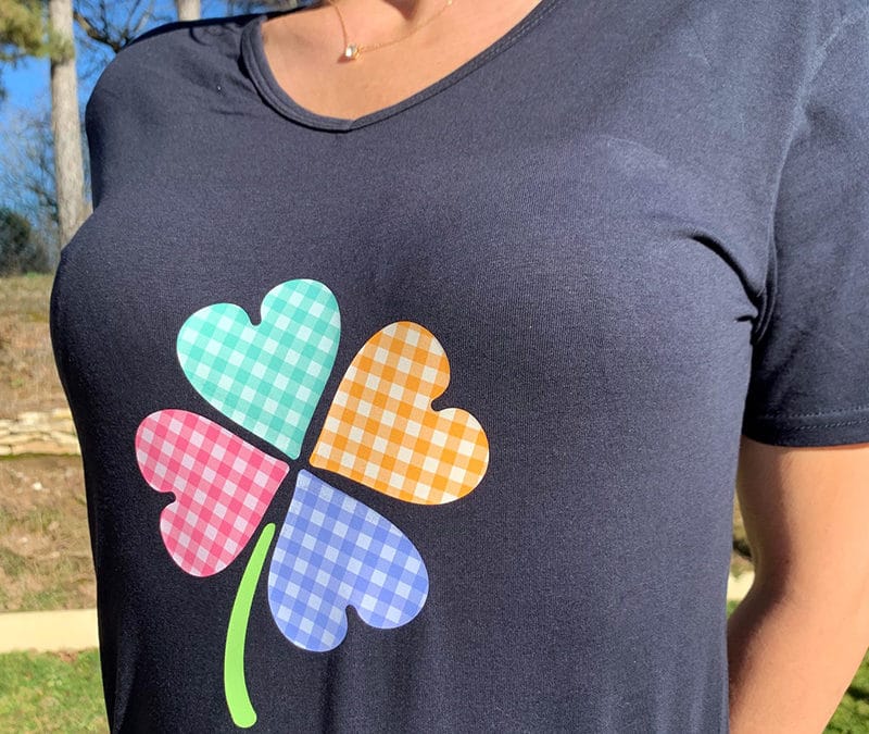 T-shirt trèfle à 4 cœurs
