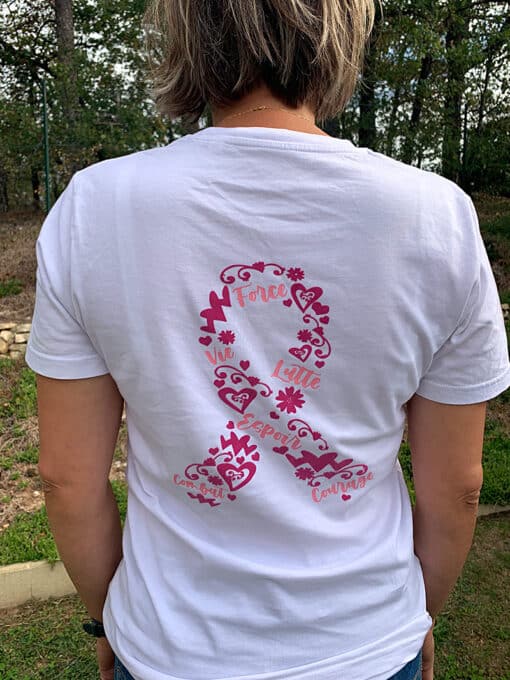 t-shirt octobre rose 2022 bistouille nœud cancer sein