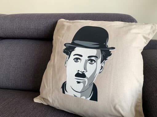 coussin charlie chaplin fichier svg silhouette studio eps dxf png