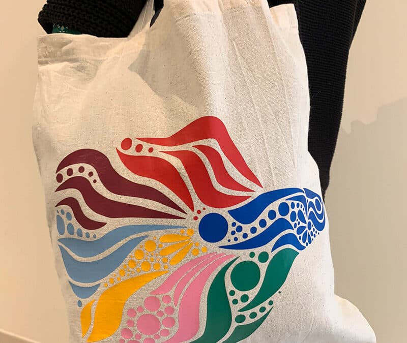 Tote-bag poisson arc-en-ciel