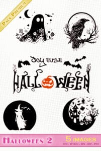 http://Halloween%202%20–%205%20images%20svg/studio/png/dxf/eps halloween joyeuse sorcière corbeau fantôme svg png dxf png silhouette studio cutting file witches pumpkin ghost
