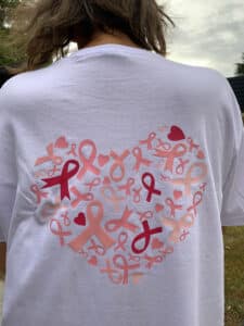 t-shirt octobre rose coeur ruban cancer du sein breast