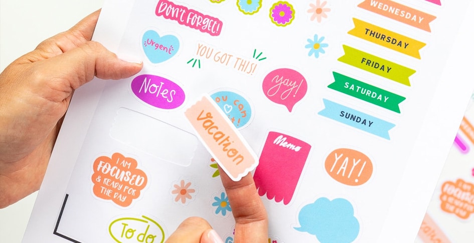 stickers r&eacute;alis&eacute;s avec l'imprimante Cricut Stickerpix